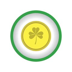 gold coin with clover design