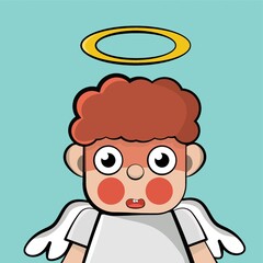 boy with wings blushing