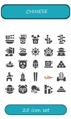 Modern Simple Set of chinese Vector filled Icons