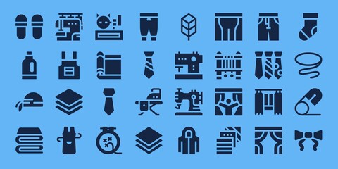 Modern Simple Set of fabric Vector filled Icons