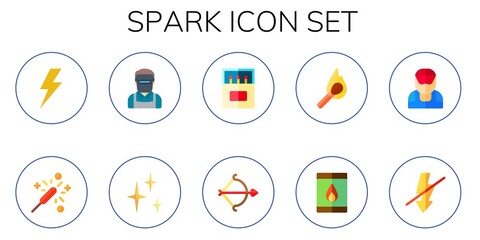 Fototapeta premium Modern Simple Set of spark Vector flat Icons