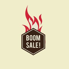 boom sale label design