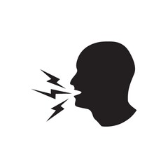 silhouette of a man shouting