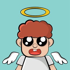 cute boy with wings