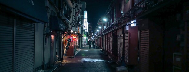 Asakusa by Night. Famous district of Tokyo shot late at night.