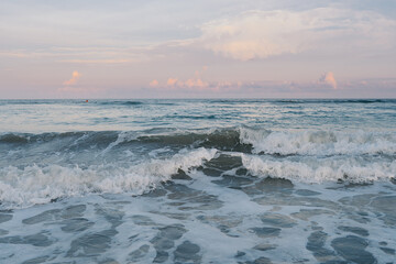 Carolina Beach Waves Sunset on Atlantic Ocean