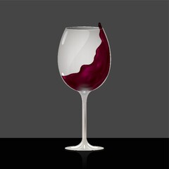 red wine splash in glass