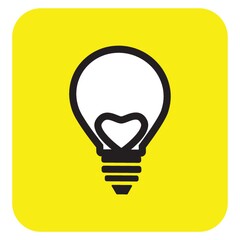 heart in light bulb