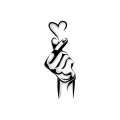 Hand Love Sign Logo Template Design