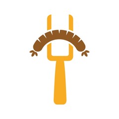 Fototapeta premium sausage on a fork