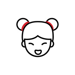 Obraz premium girl in traditional chinese hair tie