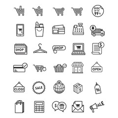 set of shopping icons