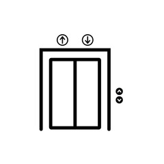 elevator or lift sign for going up and down