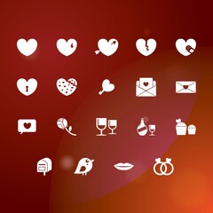 set of valentine icons