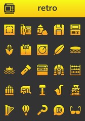 Modern Simple Set of retro Vector filled Icons