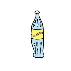 vector blue bottle with soda