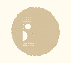 Circle with glitch effect. Abstract striped element with optical illusion. Vector illustration for cover, poster, banner or flyer.