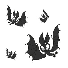Happy Halloween. Bats silhouettes - vector illustration. Cartoon illustration