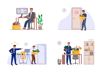 Boss fired a worker in office.