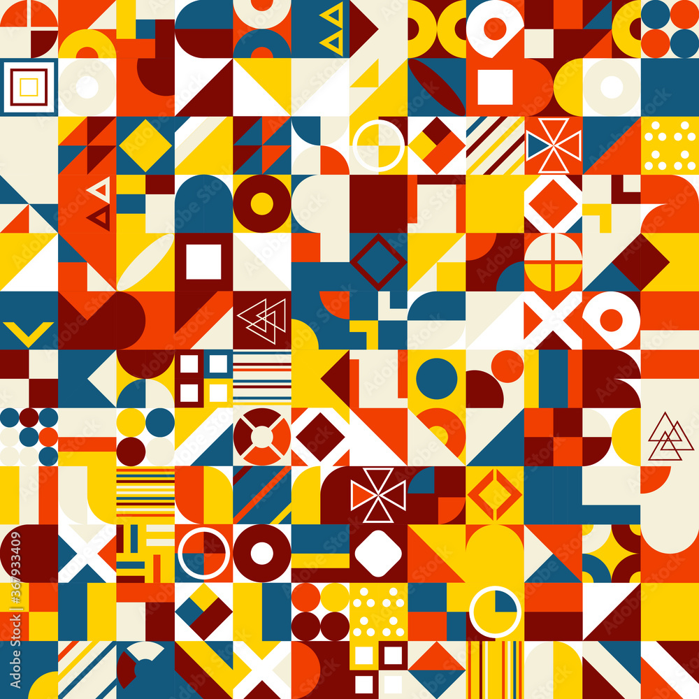 Poster abstract vector pattern design in geometric flat style for web banner, business presentation, brandi