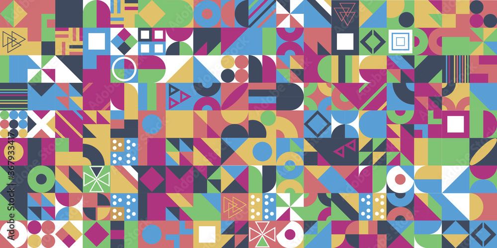 Aufkleber abstract vector pattern design in geometric flat style for web banner, business presentation, brandi