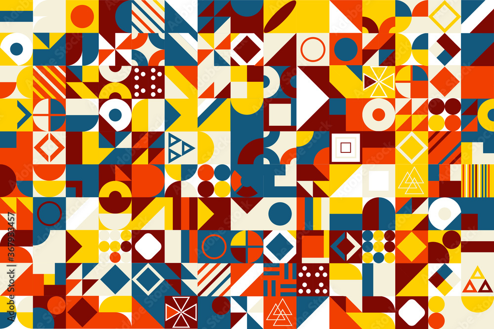 Aufkleber abstract vector pattern design in geometric flat style for web banner, business presentation, brandi
