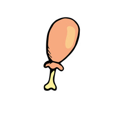 vector fast food fried chicken leg