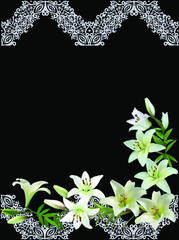 white lily flowers in light curled decoration