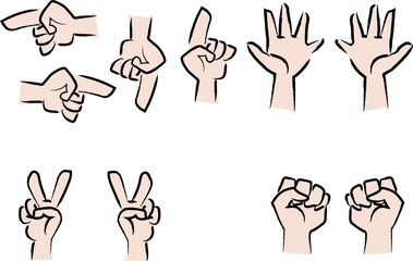 手のイラスト矢印ジャンケン