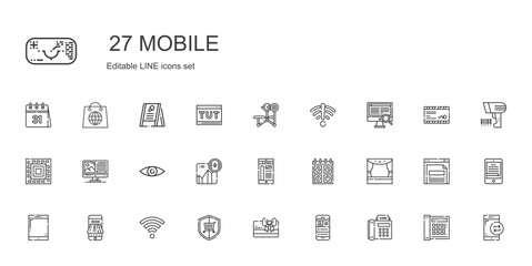 mobile icons set