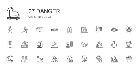 danger icons set