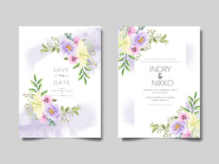 beautiful and elegant floral wedding invitation cards