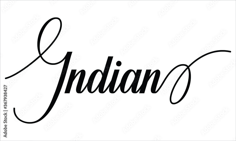 Poster indian script calligraphy cursive typography black text lettering and phrase isolated on the white b
