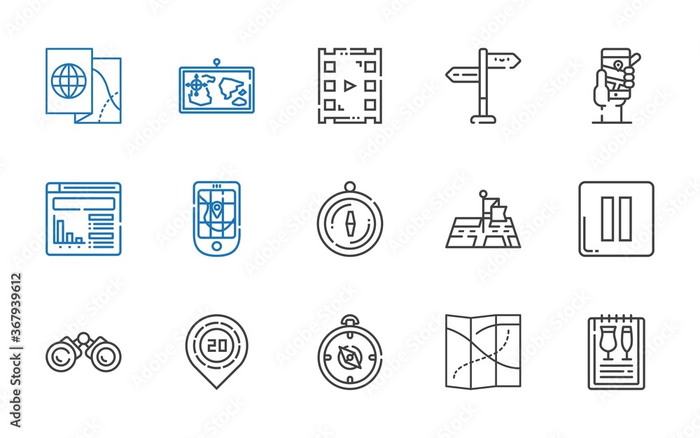 Poster navigation icons set