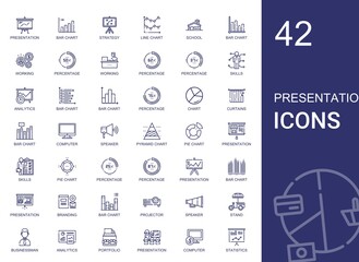 presentation icons set