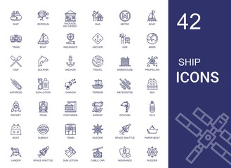 ship icons set