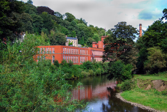The historic Masson Mills near Matlock in Derbyshire, UK