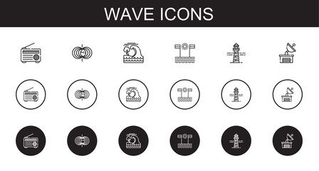 wave icons set