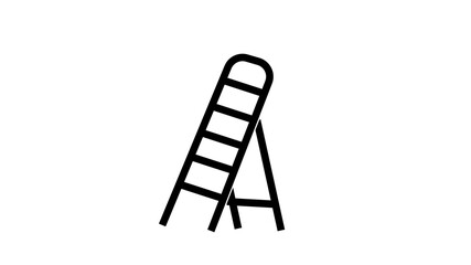 Metal Step Ladder icon illustration on white background 
