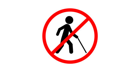 no Hiking icon illustration isolated background 