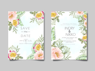 beautiful and elegant floral wedding invitation cards