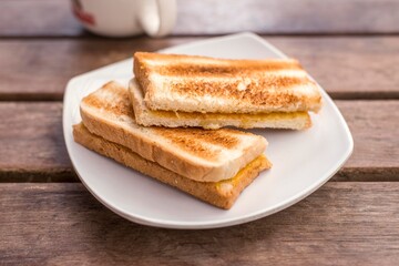 Fototapeta na wymiar toast with butter and kaya for breakfast