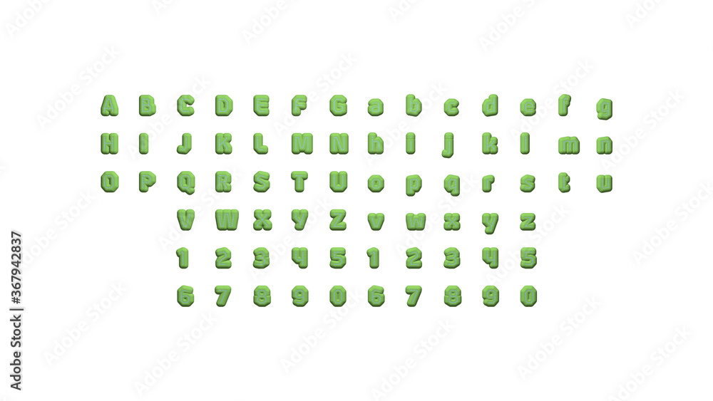 Poster written by individual letters on the wall by 3D rendering using a white background and casting shadow from top light