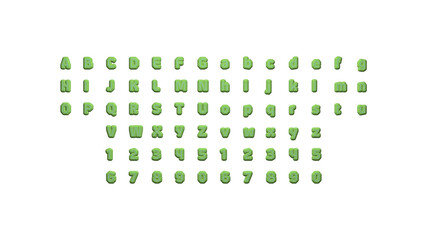 written by individual letters on the wall by 3D rendering using a white background and casting shadow from top light