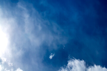 Blue sky with white clouds in sunny day.