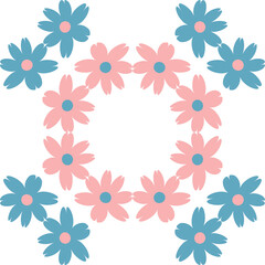 Fototapeta na wymiar Seamless background with decorative flowers. Design with manual hatching. Ethnic boho ornament. Textile. Vector illustration for web design or print.