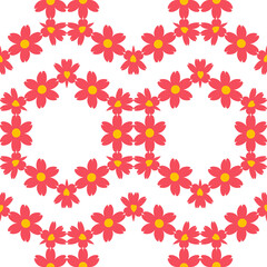 Seamless background with decorative flowers. Design with manual hatching. Ethnic boho ornament. Textile. Vector illustration for web design or print.