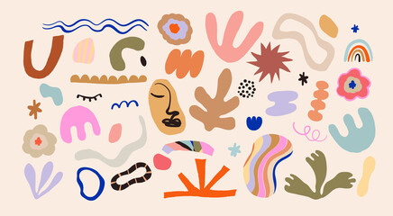 Big set of trendy design elements. Collection of different hand drawn shapes and textures. All elements are isolated. Vector EPS10.