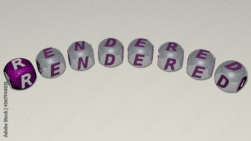 Fototapete rendered combined by dice letters and color crossing for the related meanings of the concept. illust