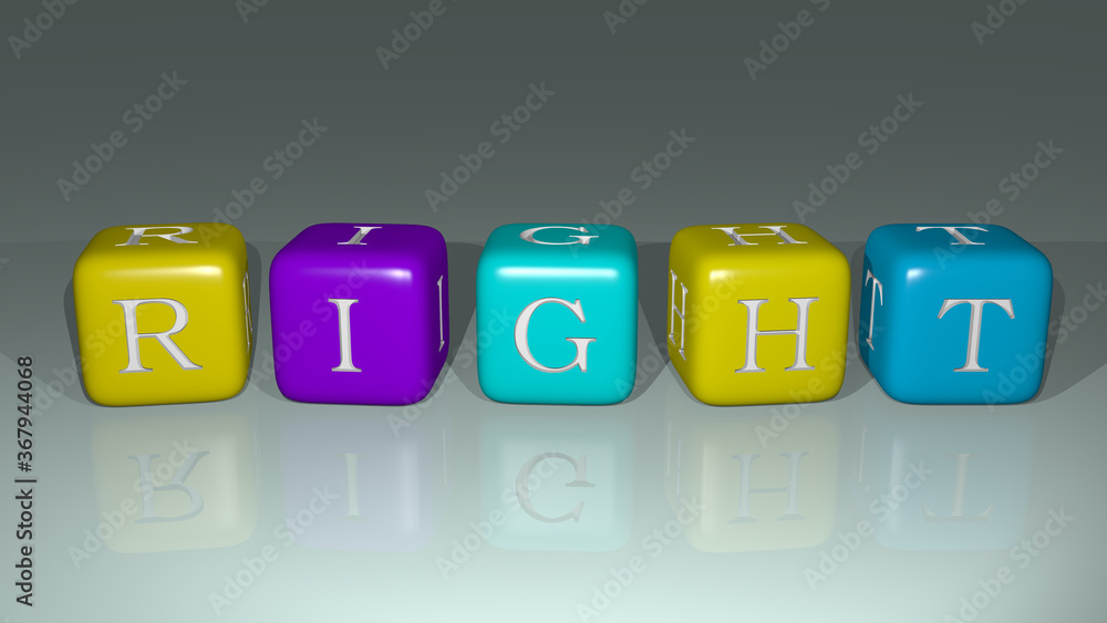 Poster combination of right built by cubic letters from the top perspective, excellent for the concept pres